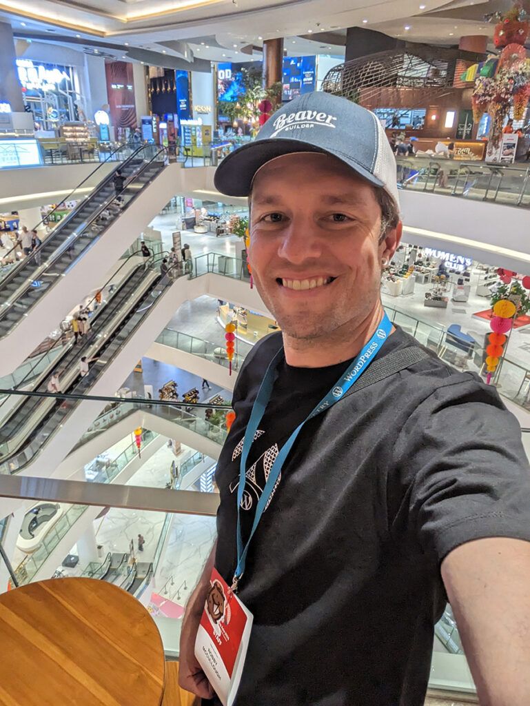 Robby on the top floor of the mall.