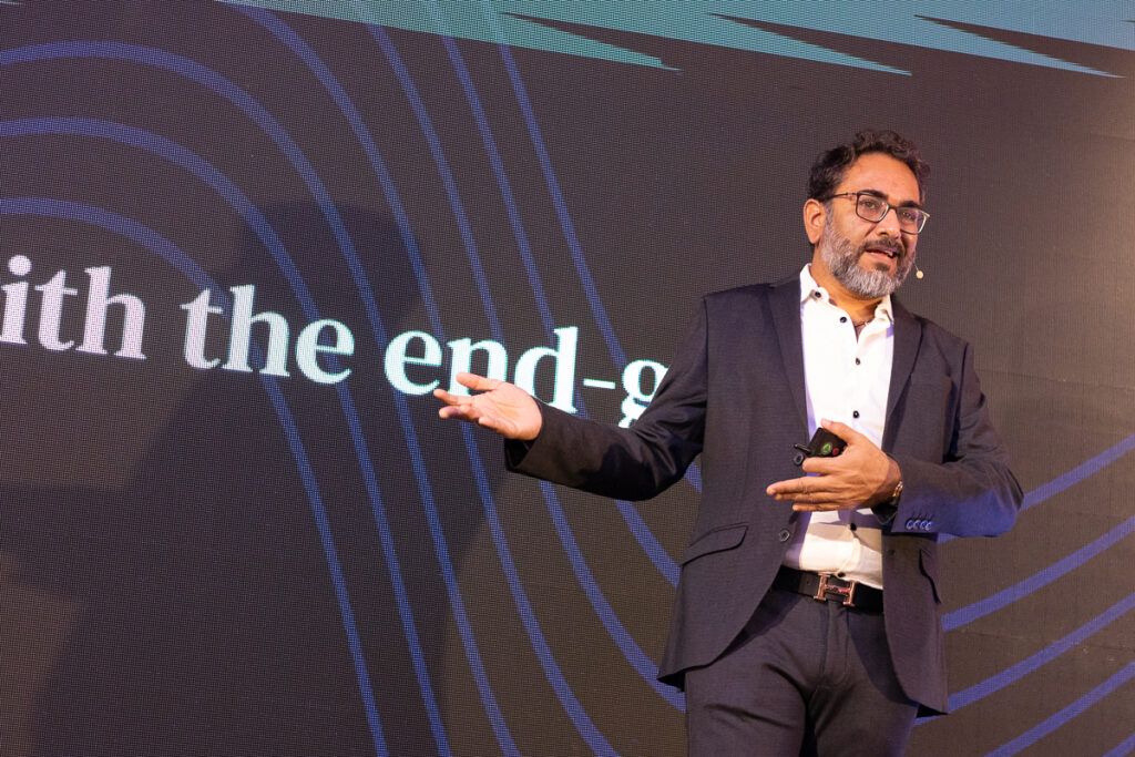 WordCamp speaker mid presentation