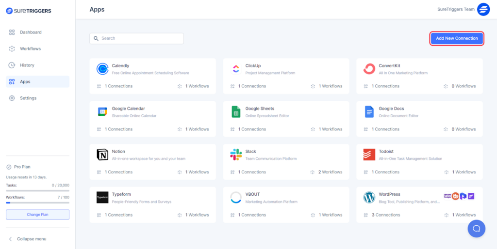 Click on the Add New Connection button