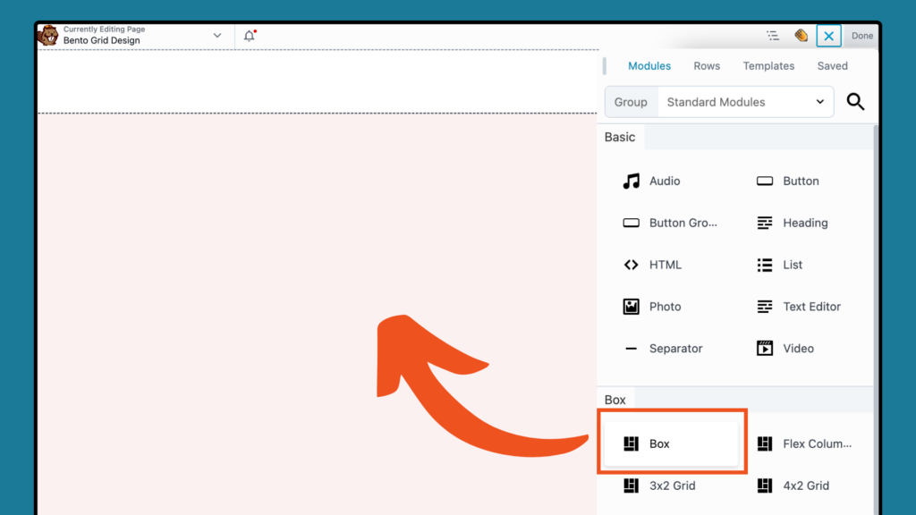 Bento grid design | add Box module