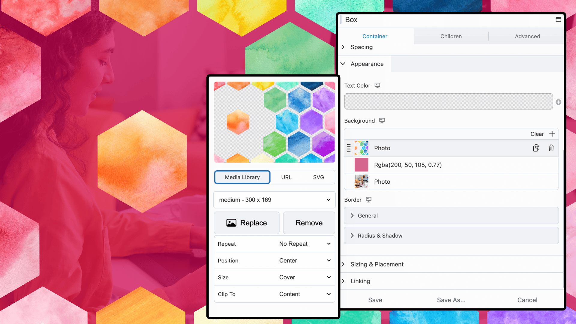 new Beaver Builder 2.9: multi-layer background field