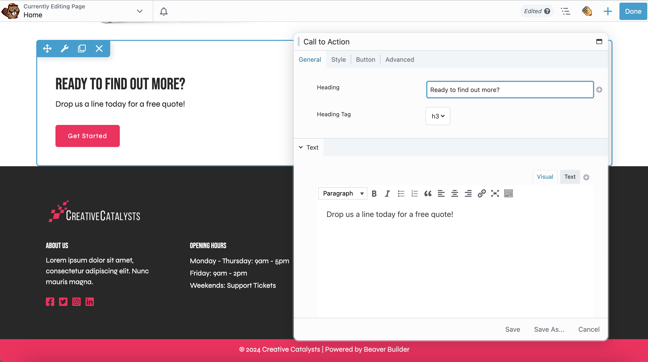 Beaver Builder Call To Action Module