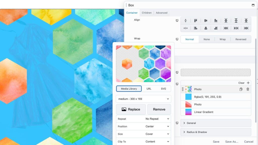 beaver builder how to use multi-layer background