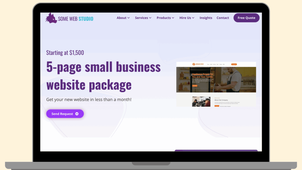 web design pricing example