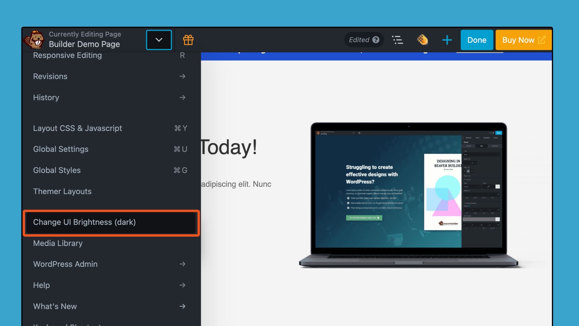 Beaver Builder Light / Dark Mode