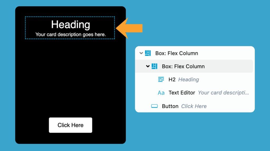 card layout nested box modules flex space between