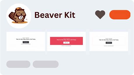 Beaver Kit template collection card showing multiple page layout options available in Beaver Builder.