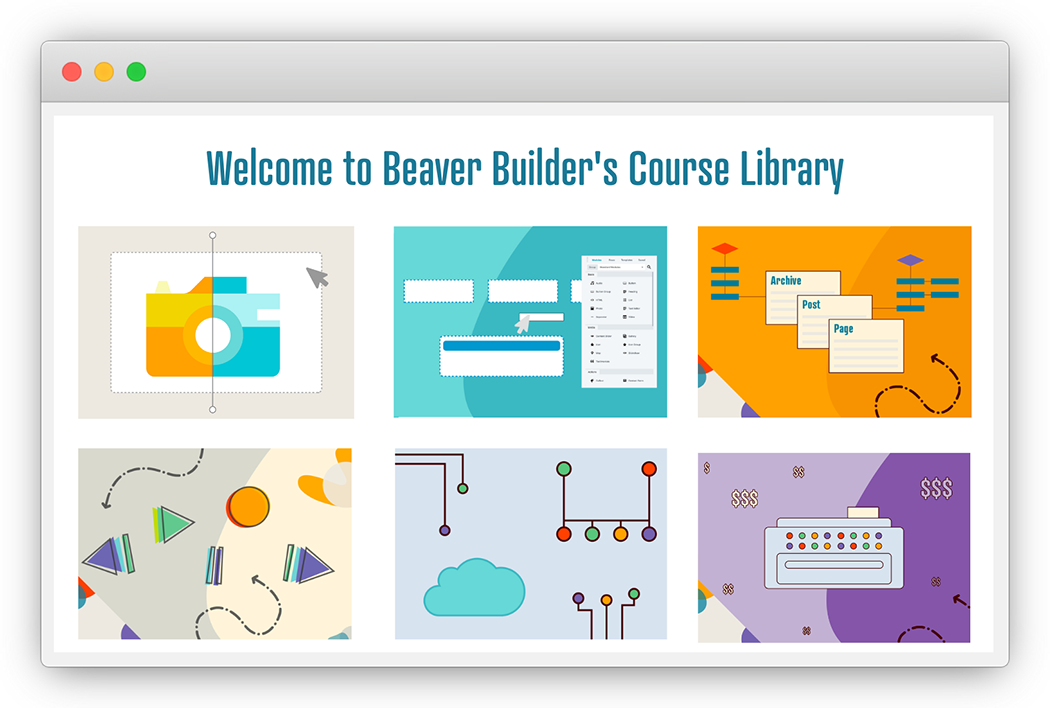 Beaver Builder community interface showing support resources and learning materials.
