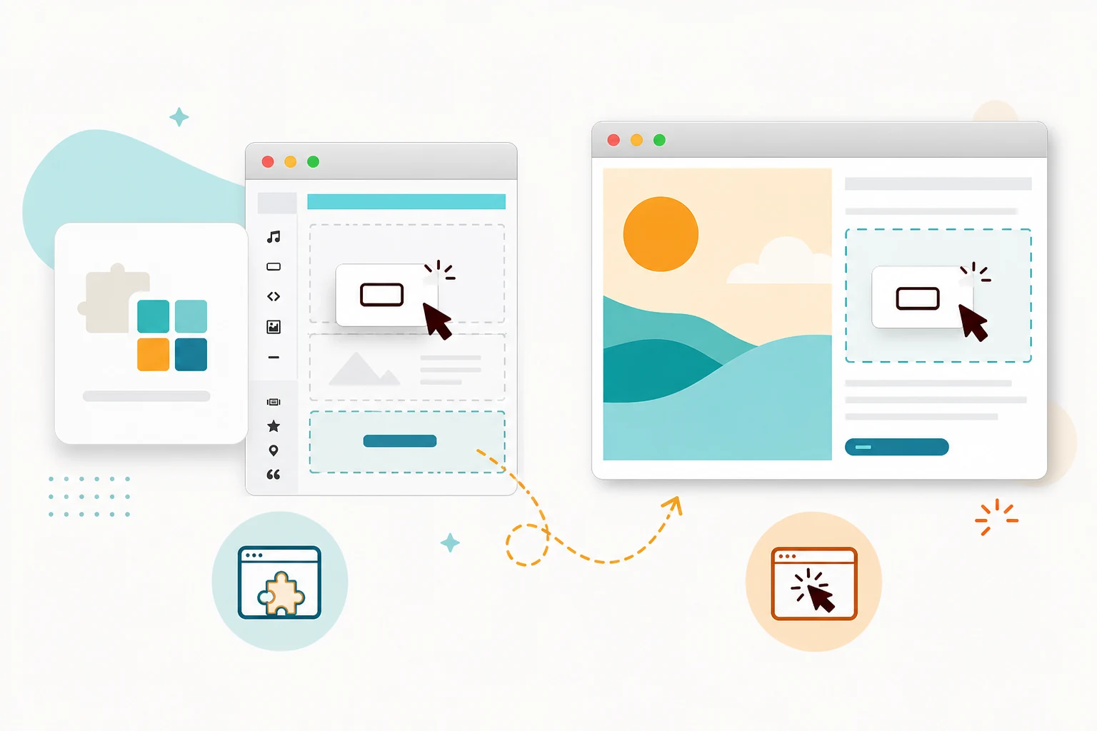 Beaver Builder Lite plugin and live demo shown in browser windows