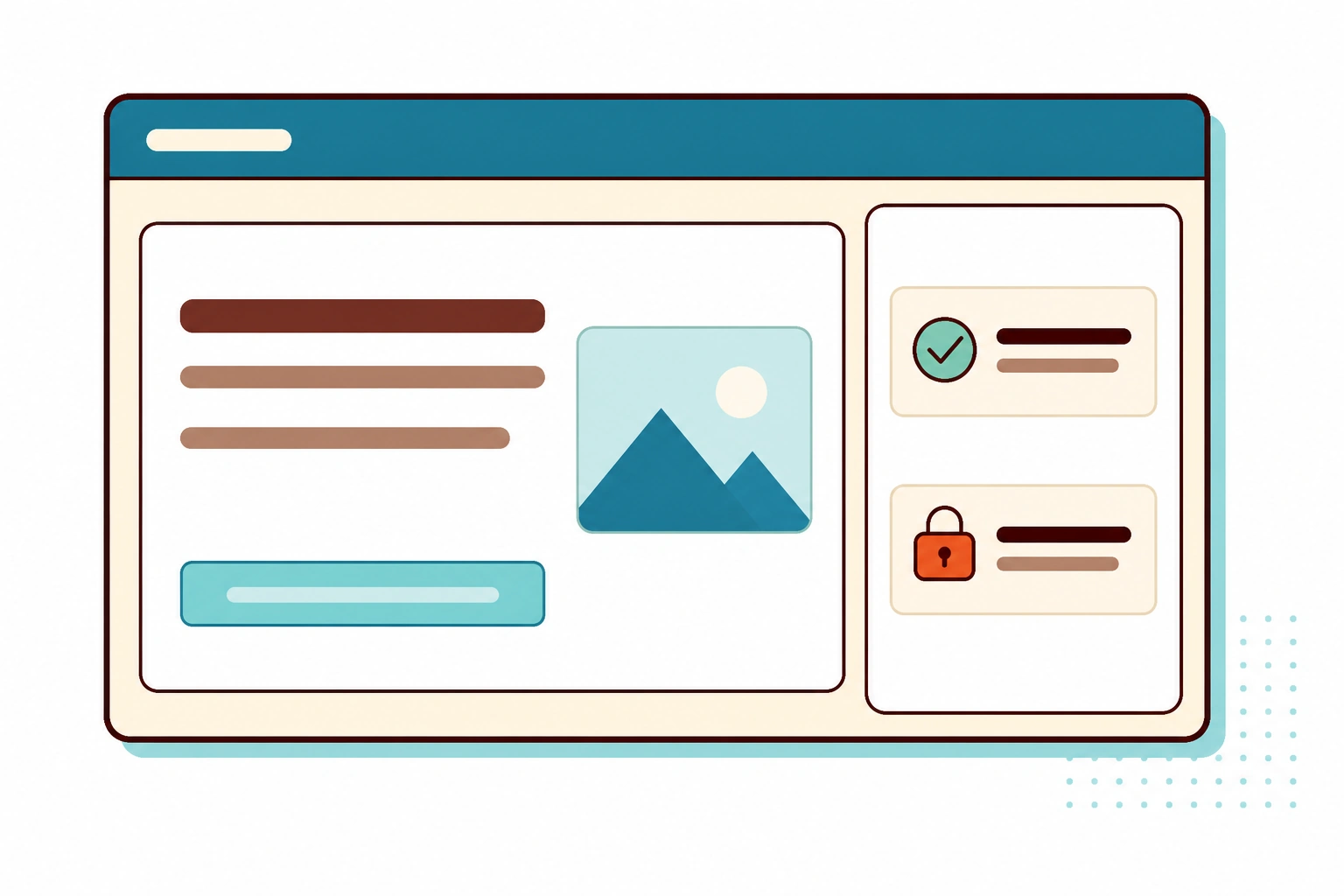 Illustration of editable content fields beside protected advanced controls in Beaver Builder AI.