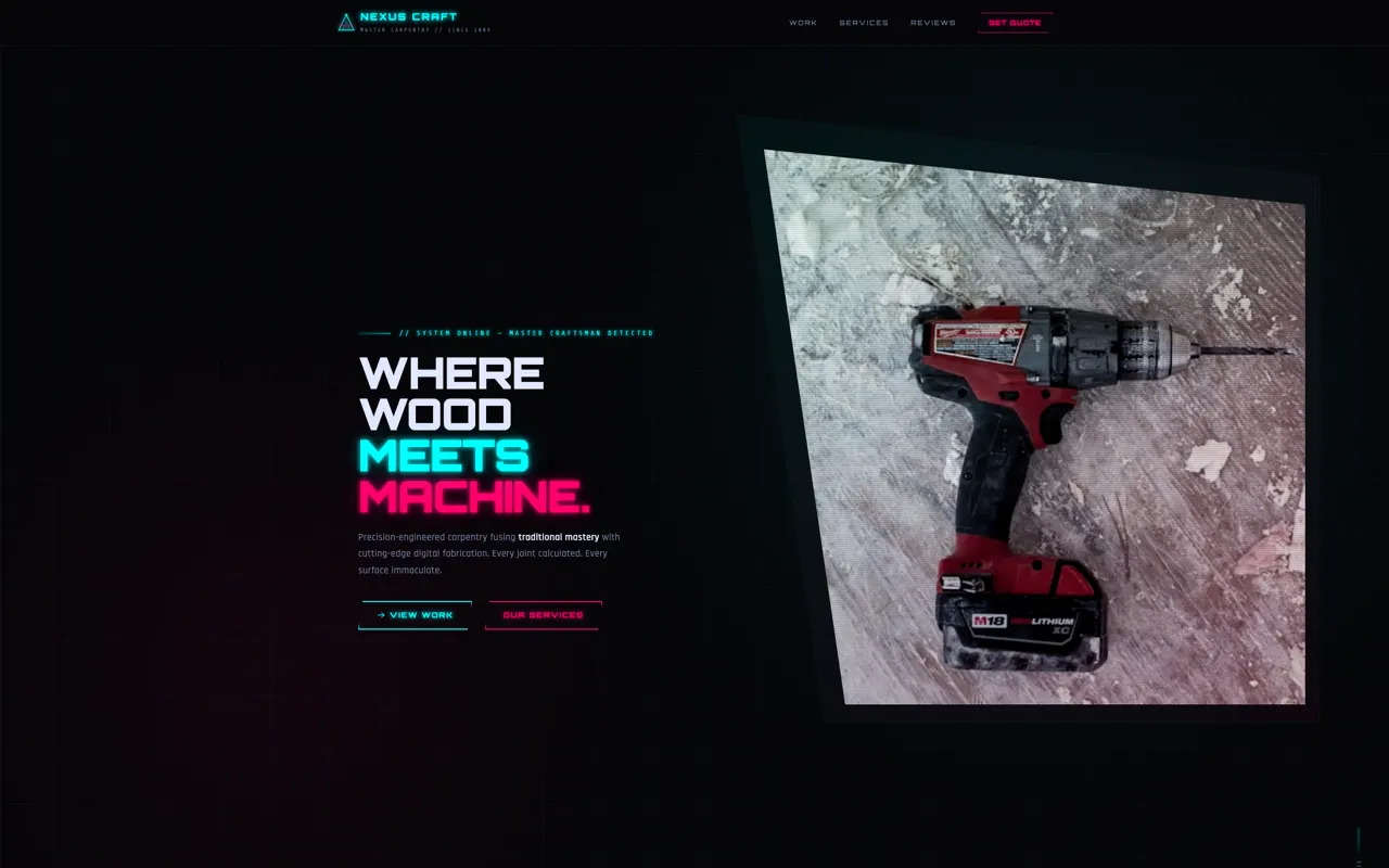 Carpenter trades design built with Beaver Builder AI