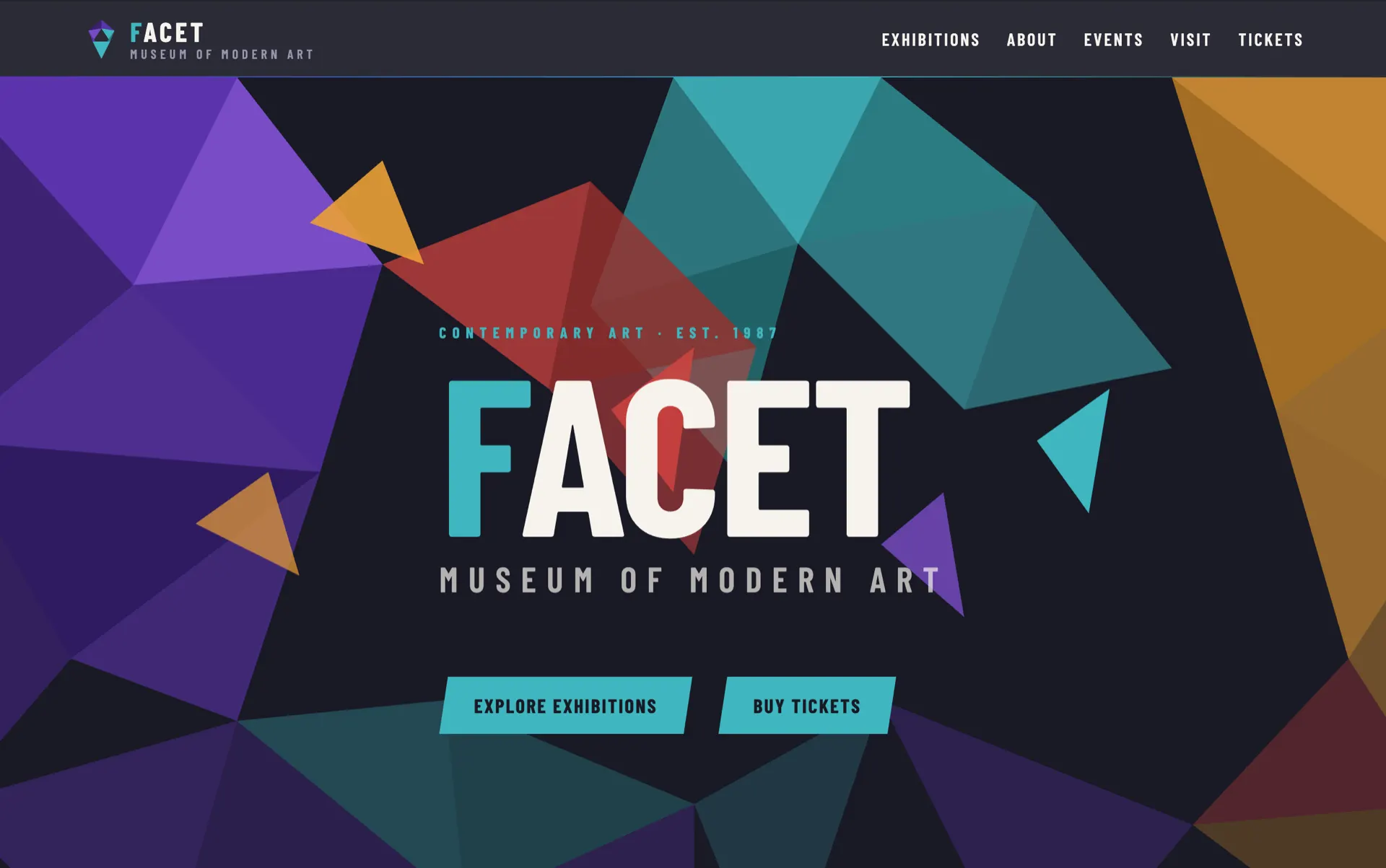 FACET modern art museum design built with Beaver Builder AI
