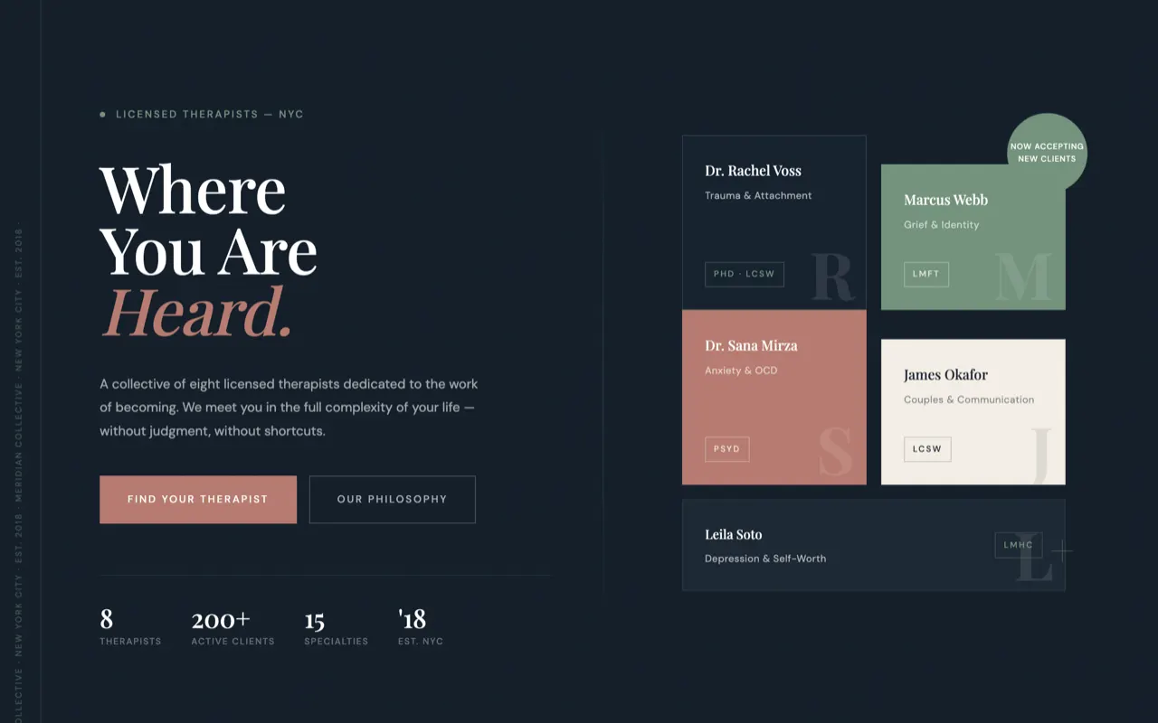 Where You Are Heard therapy practice design built with Beaver Builder AI