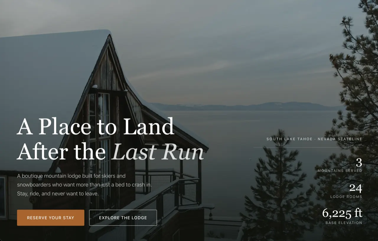 The Timberline boutique lodge design built with Beaver Builder AI