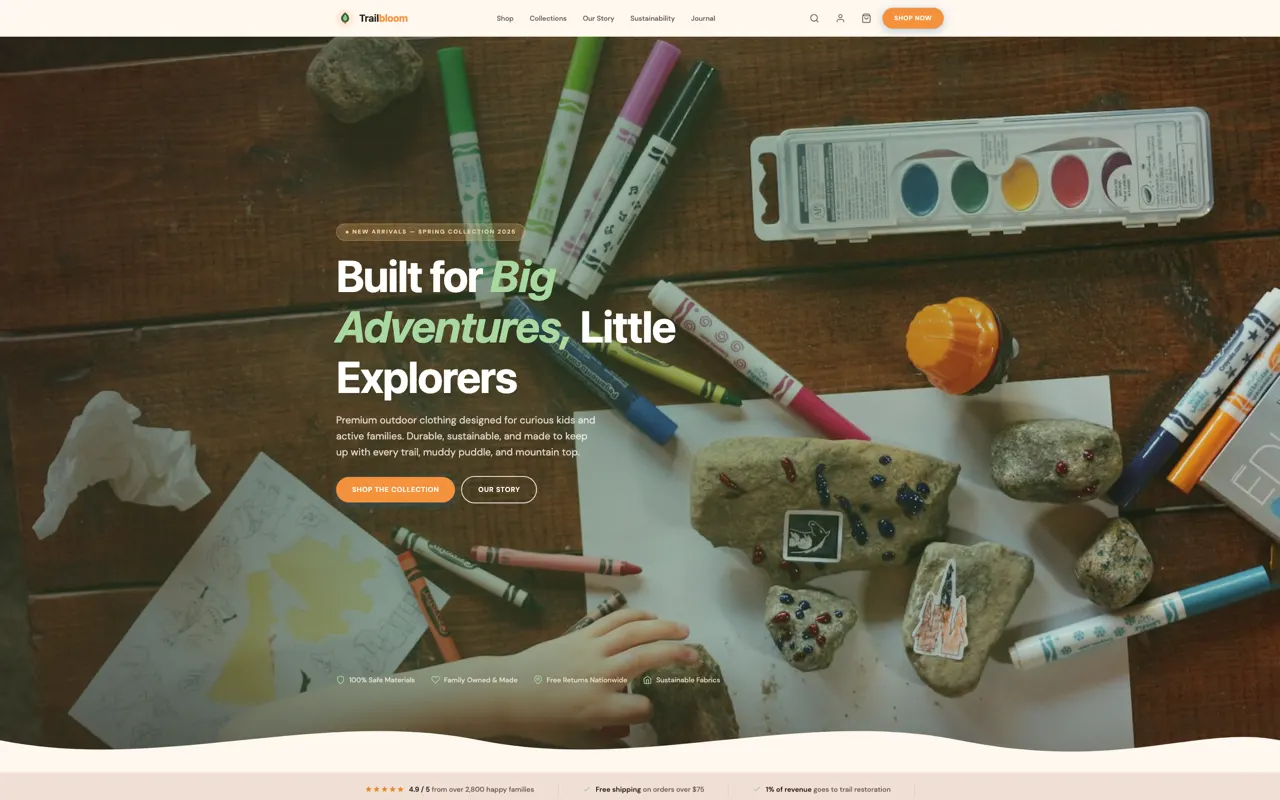 SunnySac kids clothing design built with Beaver Builder AI