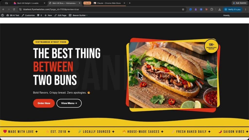 Preview converted Lovable design in WordPress
