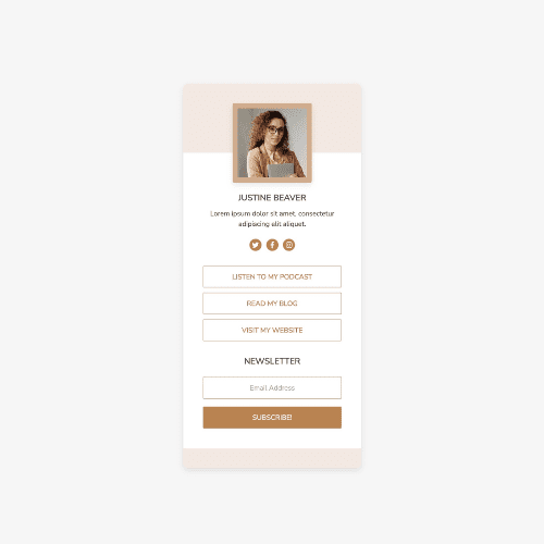 Link in Bio · Latte Palette design mockup by Beaver Builder