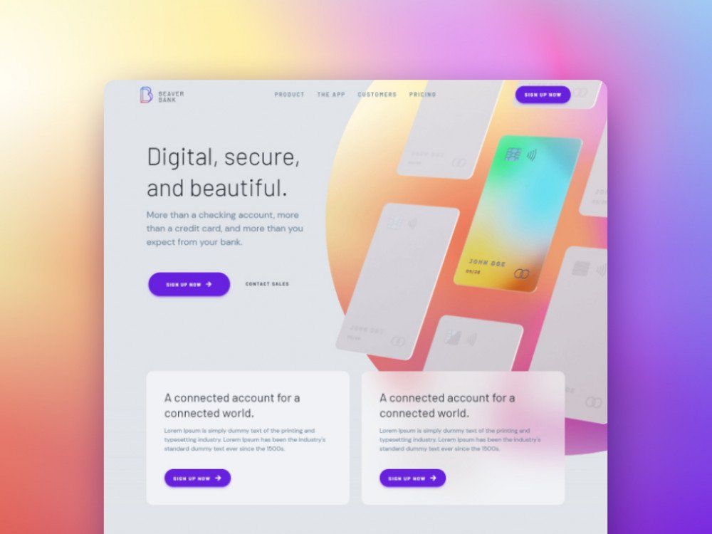 Beaver Bank design mockup by Diego Toda de Oliveira