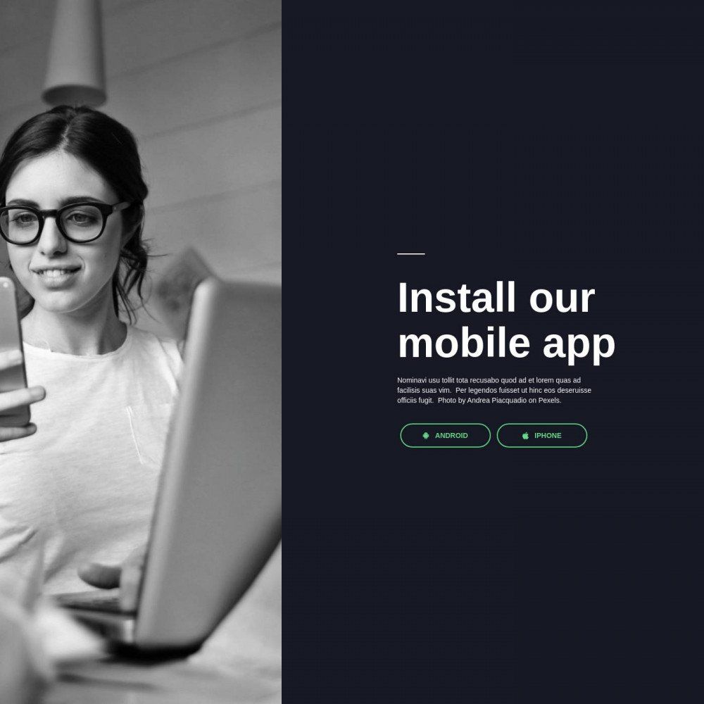 Phone App template preview by Beaver Builder