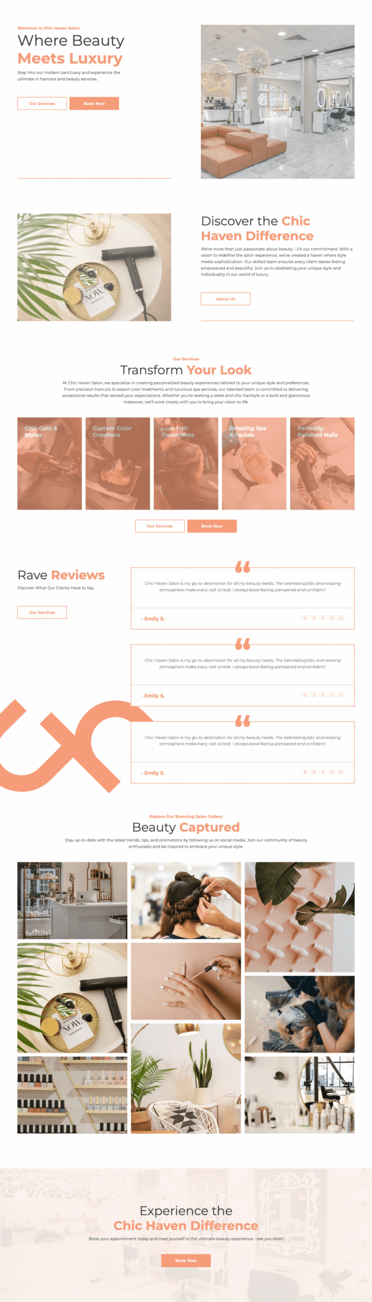 Chic Haven · Home template preview by Beaver Builder