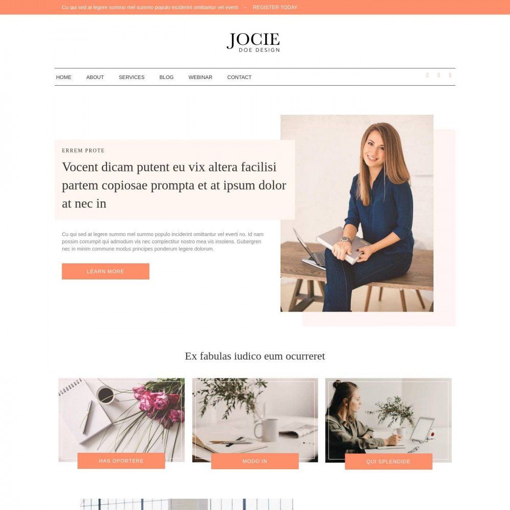 Jocie: Home template preview by Paul Lacey